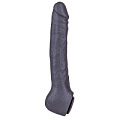 Чёрная фаллическая насадка LOVETOY (А-Полимер) BLACK BENT 3 132604 (18 см)