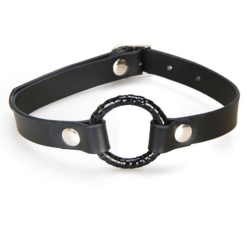 Чёрный универсальный кляп-кольцо Erotic Fantasy O Ring Gag EFW019