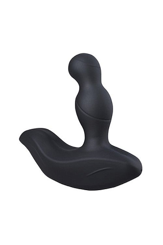 Чёрный стимулятор простаты с вращающейся головкой и с пультом ДУ Levett Louis 16042