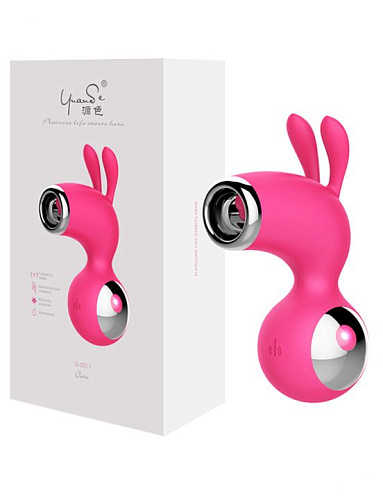 Розовый клиторальный стимулятор с ушками Yuanse Claire G-0011