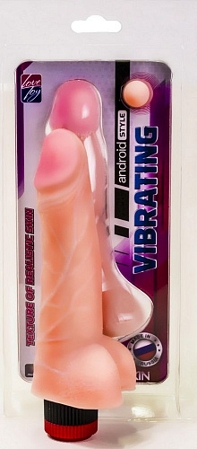 Реалистичный вибромассажёр телесного цвета из материала неоскин LOVETOY (А-Полимер) Android Style 008302 (18 см)