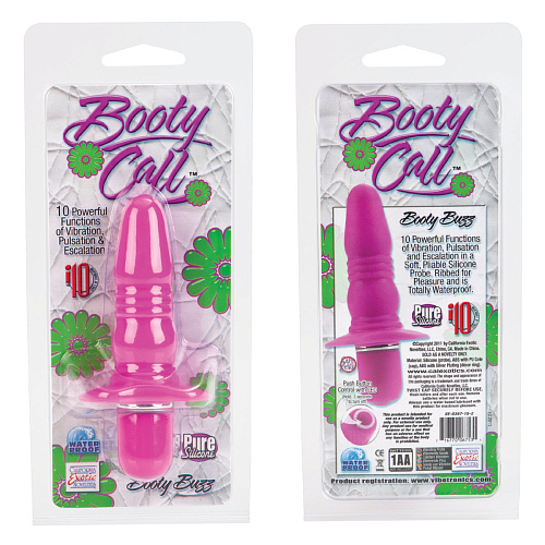 Розовая анальная пробка с вибрацией California Exotic Novelties Booty Call Buzz SE-0397-15-2