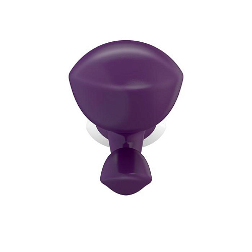 Чёрно-смородиновый вибратор с клиторальным стимулятором OVO K2 BLACKBERRY/WHITE (21 см)