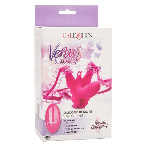 Розовая вибробабочка на ремешках California Exotic Novelties Silicone Remote Venus Penis SE-0582-50-3
