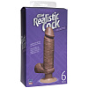 Бежевый вибратор-мулат с мошонкой и присоской Doc Johnson The Realistic Cock Vibrating 6” 1156-05-BX (21,6 см)