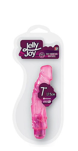Розовый гелевый вибромассажёр Dream Toys JELLY JOY 7INCH 10 RHYTHMS PINK 20849 (17,5 см)