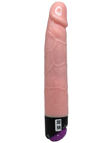 Телесный гнущийся вибратор с ротацией Eroticon 30428 (23,5 см)