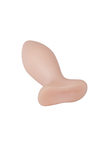Телесная анальная пробка с широким основанием LOVETOY (А-Полимер) 443200 (9 см)