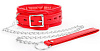 Красный ошейник на металлическом поводке с ручкой-петлей Bior toys NTB-80547