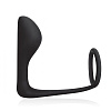 Чёный стимулятор простаты с фиксацией эрекционным кольцом BlueLine Prostate Gear BLM4008