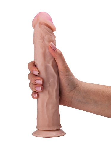 Телесный фаллоимитатор на присоске с большой головкой LOVETOY (А-Полимер) 813400