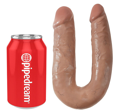Кофейный U-образный фаллоимитатор-мулат Pipedream U-Shaped Medium Double Trouble PD5514-22 (34,6 см)