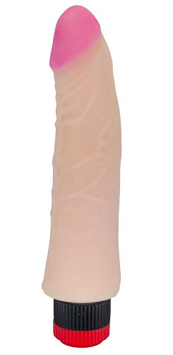 Реалистичный виброфаллос телесного цвета с маленькой головкой LOVETOY (А-Полимер) 802200 (17,5 см)