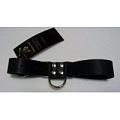 Чёрные широкие ременные наручники с полукольцом Подиум Р2241