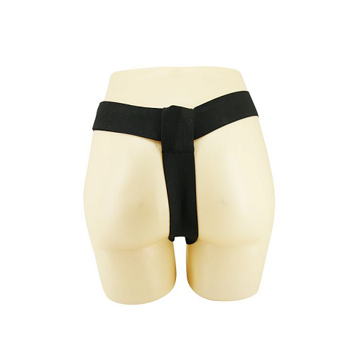 Страпон чёрного цвета на эластичных ремнях Baile Ultra Harness Karin Dildo BW-022051-0801 (16,8 см)