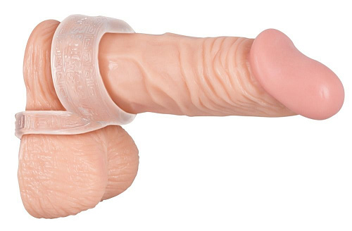 Прозрачное широкое эрекционное кольцо с подхватом мошонки Orion 0510440