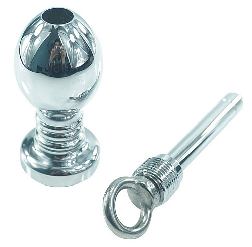 Серебристая шаровидная металлическая анальная пробка с утяжелителем Vandersex 165-M (11,5 см)