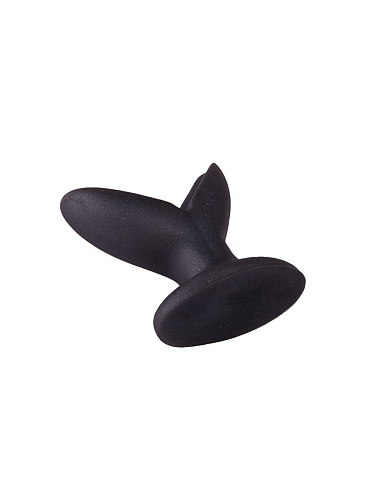 Чёрный анально-вагинальный плаг LOVETOY (А-Полимер) A blooming tulip S+ 429603