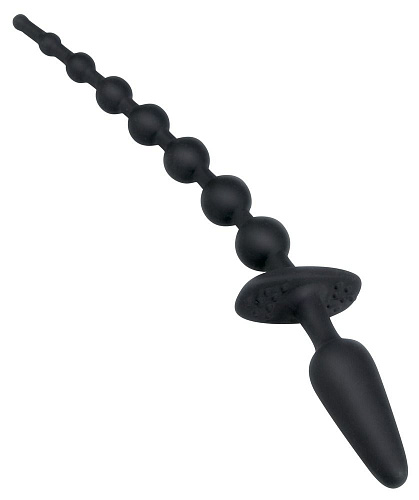Чёрная анальная цепочка с пробочкой на конце Orion 0504610 (32 см)