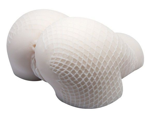 Мастурбатор телесного цвета в виде пышной попки в сетке Baile BM-009182