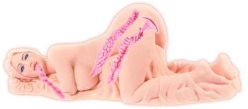 Мастурбатор телесногоо цвета в виде девушки на простыне KOKOS Valentina M01-003-08