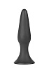 Чёрная анальная втулка Shots Media BV Silky Buttplug Medium SHT179BLK (12,5 см)