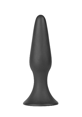 Чёрная анальная втулка Shots Media BV Silky Buttplug Medium SHT179BLK (12,5 см)