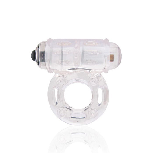 Прозрачное мощное виброкольцо со стимуляцией клитора Lux Fetish ZZ2-CLR