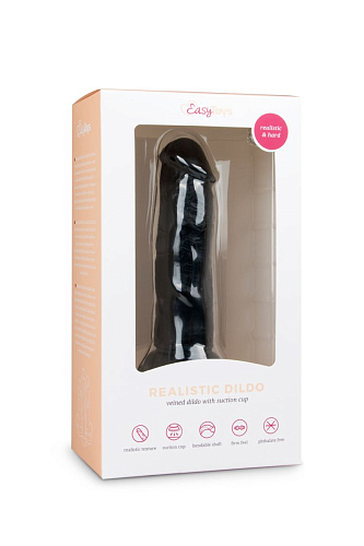 Чёрный фаллоимитатор EDC Wholesale Realistic Dildo ET175BLK (15,5 см)