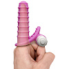 Розовая ребристая вибронасадка на палец Doc Johnson Mood Euphoric Ridged 1469-90-BX
