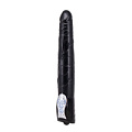 Чёрный вибромассажер с функцией толкания Seven Creations Long John Realistic Thrusting Vibrator C0111B1SPGAC (20 см)