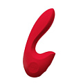 Красный вибратор с клиторальным отростком Sense Max SVW (16 см)