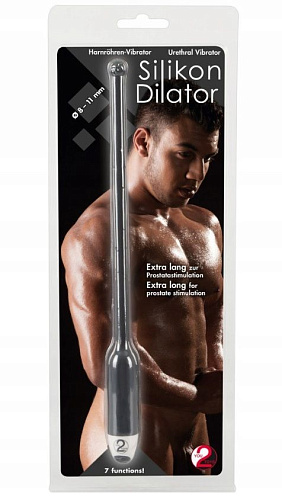 Чёрный силиконовый вибродилятор для уретры Orion 0592862