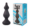 Чёрная фигурная анальная втулка Bior toys Sex Expert SEM-55049 (10 см)