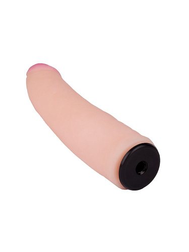 Чёрный пояс-трусики с телесной насадкой LOVETOY (А-Полимер) Glamour 330803 (17 см)