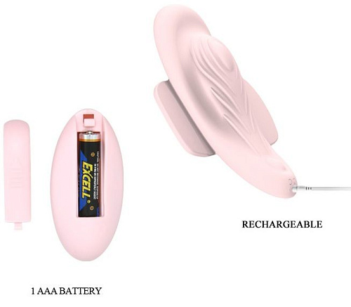 Нежно-розовый клиторальный стимулятор с дистанционным управлением Baile Fairy Boat BI-014415W-0101