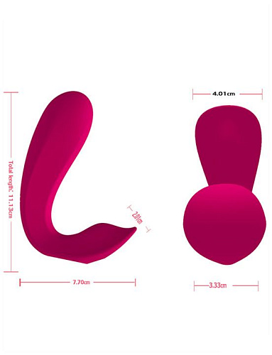 Малиновый вибратор для ношения с пультом-виброкольцом Iyiqu Diamond IYQ-CDF-02