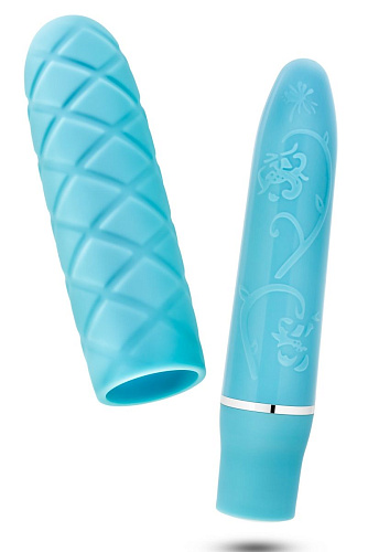 Ребристый голубой вибратор Blush Novelties Cozi Mini BL-42902 (12 см)