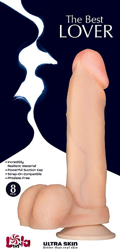 Телесный фаллоимитатор на присоске Lola toys The Best Lover 610108 (21 см)