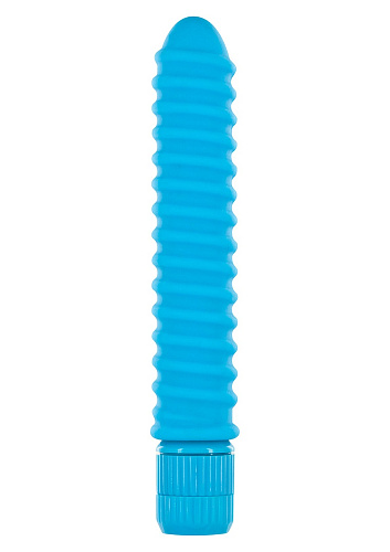 Синий вибромассажёр Toy Joy FUNKY RIBBED VIBE 3006010018 (15 см)