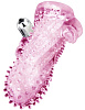 Розовая насадка-удлинитель с пупырышками, усиками и вибрацией Baile BI-026205-0101