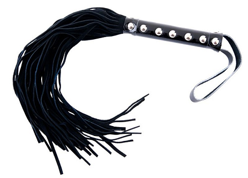 Чёрный флоггер из замши с 40 хвостами ToyFa 700003 (49 см)