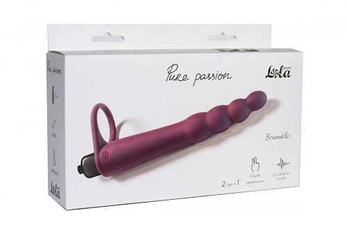 Бордовая вибронасадка для двойного проникновения Lola toys Bramble 1201-02lola (16,5 см)