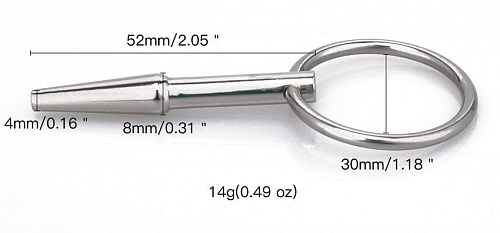 Стальной уретральный металлический стимулятор с ограничителем-кольцом Bior toys NTU-80377