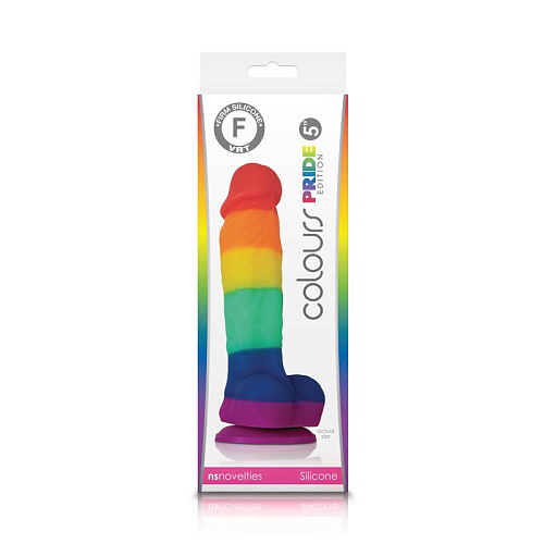 Радужный фаллоимитатор NS Novelties Colours Pride Edition 5 Dildo NSN-0408-05 (17,8 см)