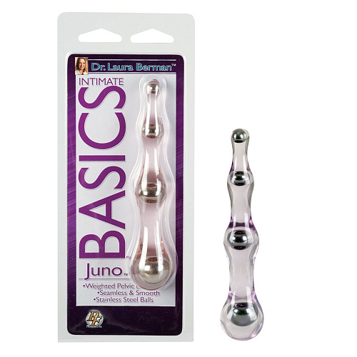 Прозрачный вагинальный тренажёр-стимулятор мышц таза для женщин California Exotic Novelties Beerman Juno Weighted Exerciser SE-9710-10-2 (18 см)