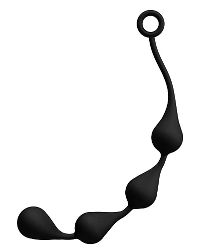 Большая чёрная анальная цепочка с 4 каплями Сумерки богов 3650-06 BX DD (43 см)