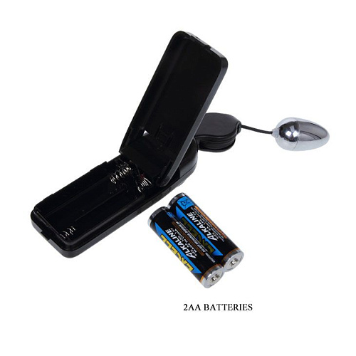 Серебристое мини-виброяйцо с растягивающимся шнуром Baile BI-014122-2