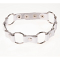Белый кожаный ошейник с кольцами Sitabella 3112-3