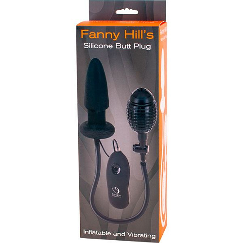 Чёрная вибропробка с функцией расширения Seven Creations FANNY HILLS SILICONE BUTT PLUG 51124 (11 см)